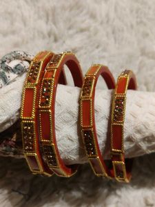 Orange Bangles Set