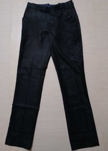 Men Regular Fit Black Cotton Silk Pant
