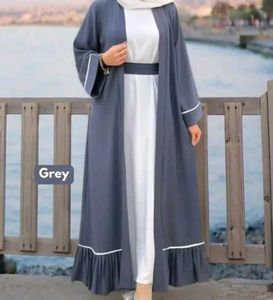 Elegant Grey Abaya Set