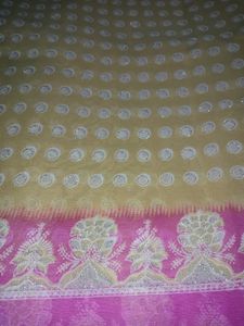 Soft Look Saree 💓 Pink and Beige Colour ✨