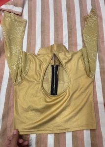Gold Slip On Blouse