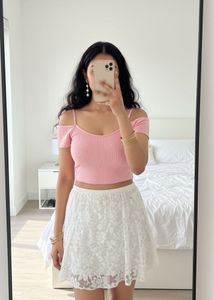 White Pinterestery Etherial Frill Skirts Mesh Net