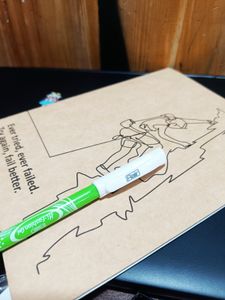 Flair Hi-Fashion Gel Pen - Green And A Notebook