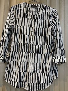 Striped Black &amp; White Blouse