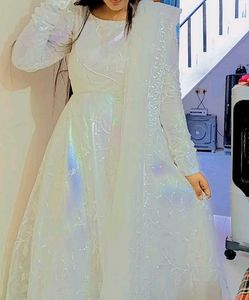 Elegant White Ethnic Gown