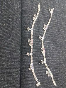 Silver Anklets with Charms