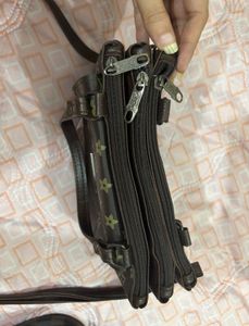 2 Set Of Sling Bags - Brown Patterned Crossbody Ba