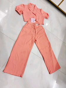 Peach coat set
