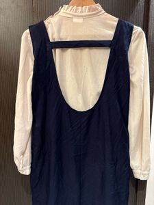 Navy Maxi Dress with Blouse