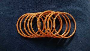Orange &amp; Gold Bangle Set