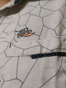 White Checks Party Wear Shirts XXL