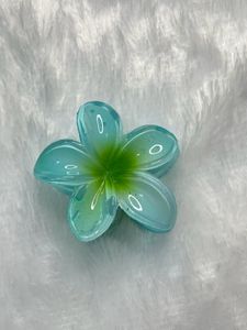 Sky Blue Scrunchie + Floral Claw Clip Combo