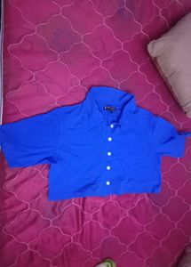 Blue Crop Shirt  (Top)