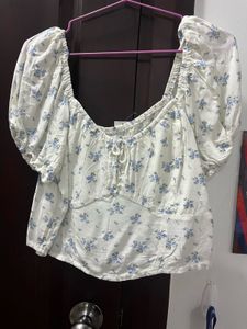 White Babydoll Crop Top