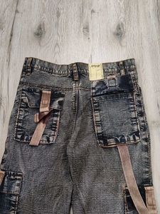 Sc9637 Style 12 Pocket Cargo Bootcut Jeans