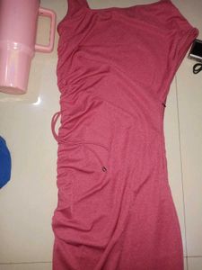 Zara Cute Ruchhed Knee Length Dresss