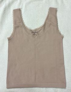 Ribbed Tank Top with Lace