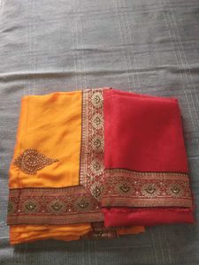 Women Orange Saree