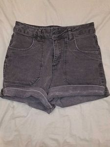 Black Denim Shorts