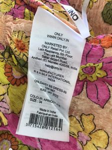 A Line Multicolour Dress With Puff Sleeves