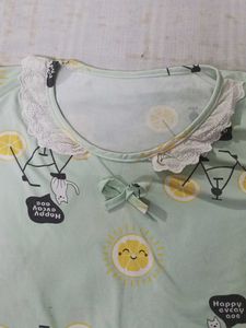 Cute Lemon Print Nighty