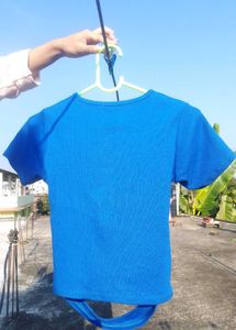 Blue Cut Out T-Shirt