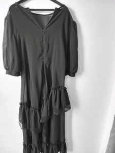 Midi Black Sheer Dress