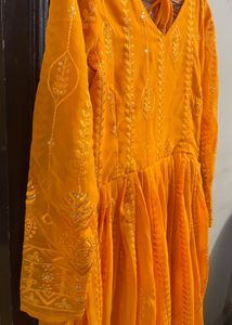 Bright Mustard Anarkali Suit