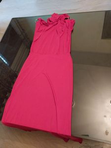 ***Reduced Price-Red full length halter  back less dress
