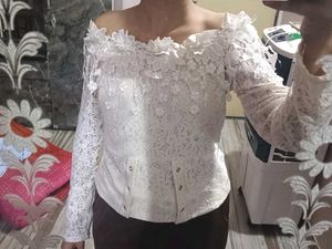 White 🐻‍❄️ 🤍 Lace Aesthetic Top