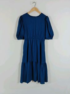Blue Plain Casual Dress (Women)