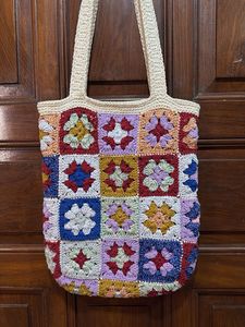 Floral Patchwork Crochet Bali Bag