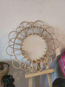 Bamboo Rattan Flower Mirror 2