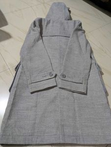 Girls Long Jacket With Cap M Size
