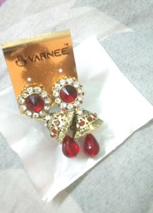 Light Weight Red Kundan Jhumki