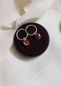 Original Silver Carnelian Hoop