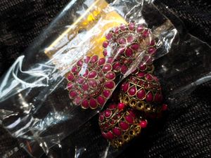 Pink Jhumka Earrings
