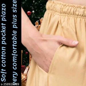 Beige Palazzo Pants - Plus Size Comfort