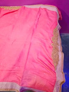 Pink Embellished Saree