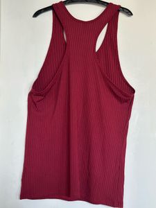 Burgundy Ribbed Tank Top