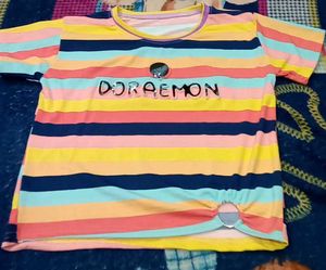 Doraemon Striped T-shirt