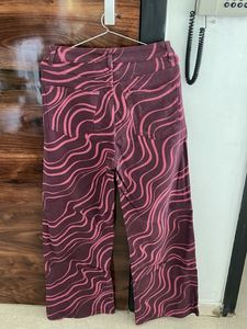 Patterned Wide Leg Jeans
