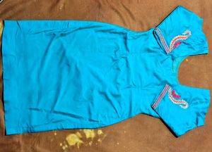 Embroidered Teal Tunic Suit Salwar