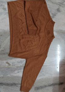 Tan Mock Neck Sweater