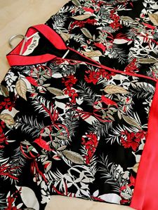 Floral Print Red Tunic Top