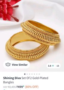 Gold Plated Bangles Pack Of 2