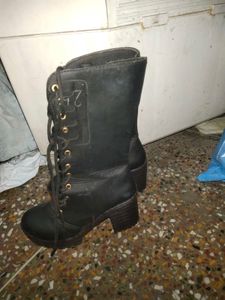 Black Lace-Up Combat Boots