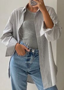Oversized Pintresty Navy Blue Strips Shirt