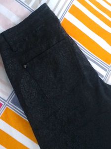 Black Patterned Skinny Jeans