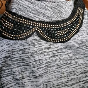 Woollen Animal Print High Low Western Top